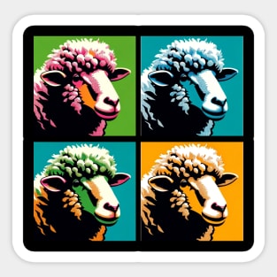 Vibrant Flock Fantasy: Pop Art Sheep Splendor Sticker